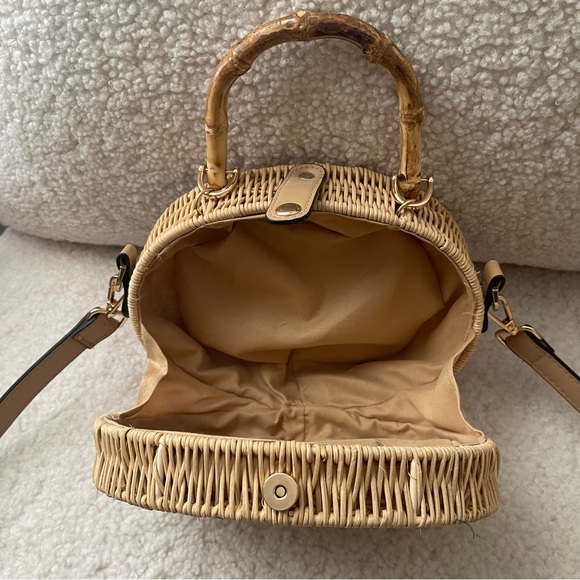 Top Shop wicker straw crossbody bag - Picture 5 of 6